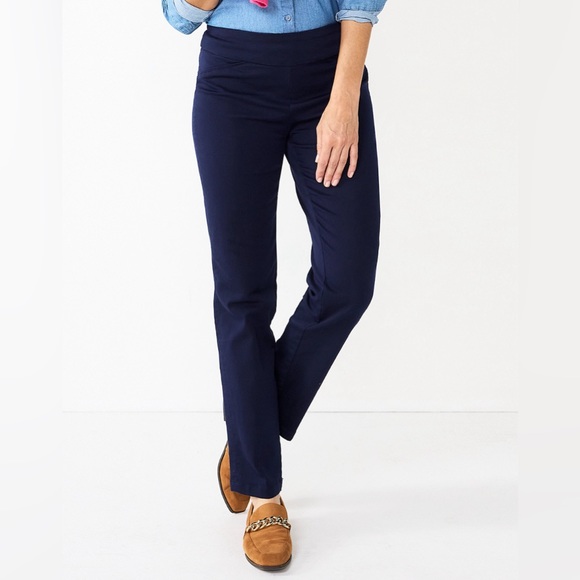 Pull-On Straight Leg Pants - Picture 2 of 8